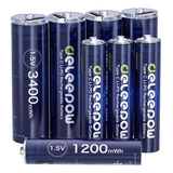 Deleepow Baterias Aa Recargables 4 Unidades De 1.5 V 3400 Mw