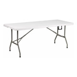 Mesa Plegable Camping 180 X 75 Cms Portátil Color Blanco