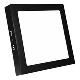 Panel Led Foco Plafon Cuadrado Sobrepuesto Negro 24w 220v Color Negro Blanco Cálido 3000-3500 °k