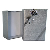 Caja De Regalo 6x8 Cm Plateada Brillante Para Conjunto Joyas