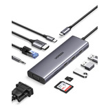 Ugreen Usb C Hub, Dongle Usb-c 10 En 1 Con Monitor Dual Hdmi