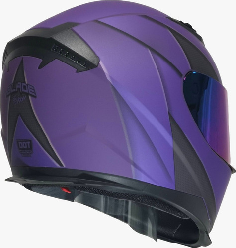 Casco Para Moto Cerrado Kov Novak Blade Morado/ Gris Color Violeta Oscuro Tamaño Del Casco Xl