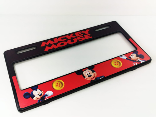 Par Porta Placas Autos Universal Mickey Mouse Botones