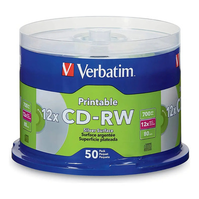 Disco Compacto Verbatim Cd-rw 4x Silver Inkjet Printable \u002Fvc | Meses sin interés