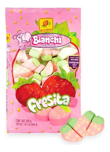 Malvavisco Bombon Bianchi Fresita De La Rosa 400gr