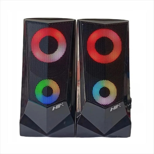 Parlantes Bocina Pc Luz Rgb Stereo Usb 6w An-904 Nia