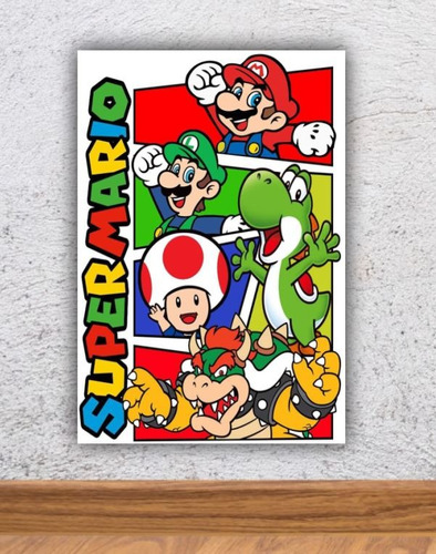 Cuadro Super Mario Bros Decoración Para Gamer 1 Pieza - 15