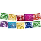 50 Mts De Enramada/papel Picado Diseños Coco Multicolor