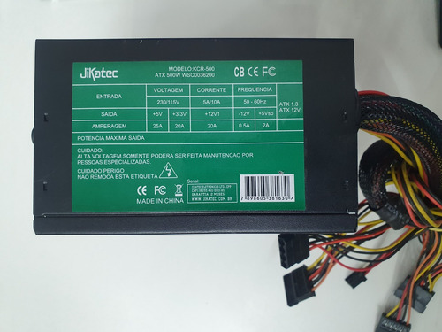 Fonte De Alimentação Atx Jikatec Kcr-500 500w