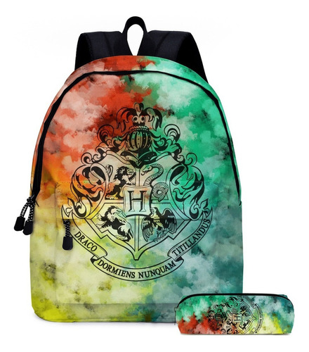 2pcs Harry Potter Estudiante Mochila Escolar Lápiz Bolsa #01