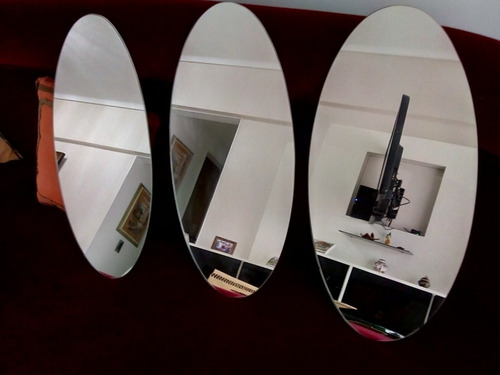 Espejos Ovalados Biselados, Vendo Los 3 Juntos ,60 X 30 C/u