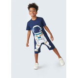 Conjunto Infantil Para Meninos Astronauta Azul Hering