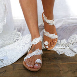 2022 Nuevas Sandalias Griegas De Flor Bohemia Boda Perla Mod