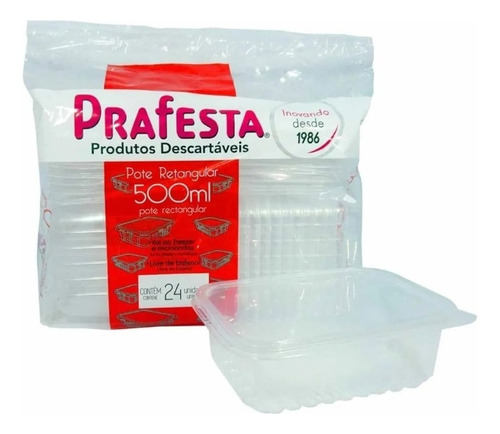 Embalagem Microondas E Freezer 500ml Prafesta C/144u Marmita