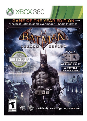 Jogo Batman Arkham Asylum Xbox 360 Desbloqueado Mídia Física