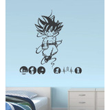 Vinilo Decorativo Pared 58x83 Cms Caricatura Anime Goku