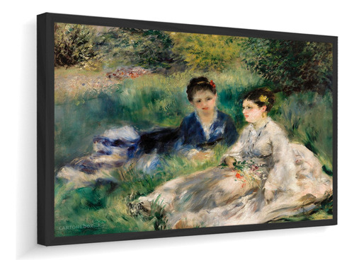 Quadro Com Moldura Renoir Mulheres Na Grama 61x50