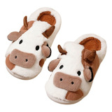 Pantuflas Diseño Vaca Animal Abierta Anime Kawaii