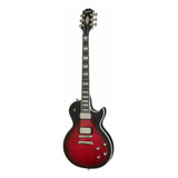 Guitarra Eléctrica EpiPhone Les Paul Prophecy De Caoba Red Tiger Brillante Con Diapasón De Ébano