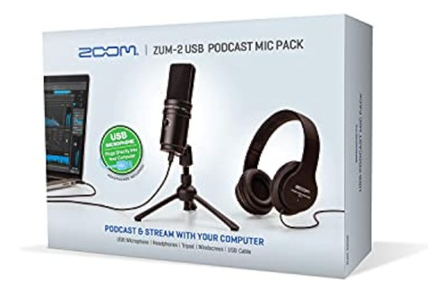 Zoom Zum-2 Podcast Mic Pack, Micrófono Usb Podcast, Auricula