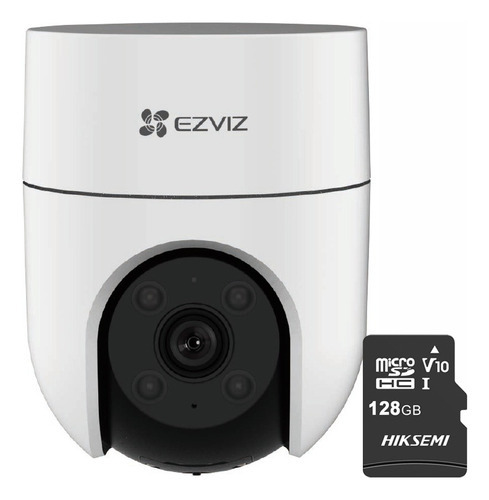 Cámara De Seguridad Ezviz H8c 2mp + Memoria Micro Sd 128 Gb Color Blanco