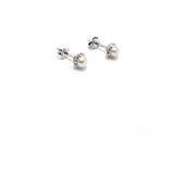 Aros Perla De Río Circones 6mm Plata Fina 925