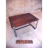 Mesa Ratona Estilo Campo Rustica Industrial Hierro Y Madera