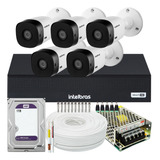 Kit Cftv 5 Cameras Full Hd Dvr Intelbras 1008c 1tb Wd Purple