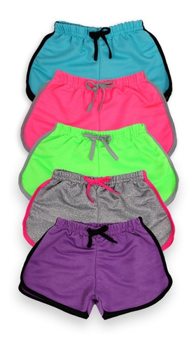 5 Bermuda Shorts Infantil Juvenil Moletinho Algodão 100% Kit