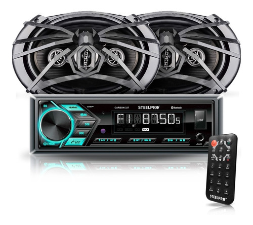 Kit Autoestereo Bluetooth Carbon327 + Bocina 6x9 Soundstream