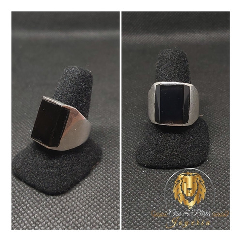 Anillo De Plata.925 Con Ónix 