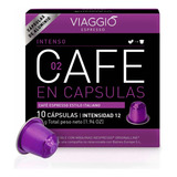 Caja X10 Capsulas Cafe Viaggio Intenso Para Nespresso - Aluminio