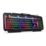 Teclado Gamer Usb Semi-mecânico Com Iluminação Led Bk-g200