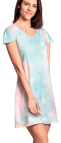 Camisola Feminina Pijama Lupo Algodão Cotton Estampa Tie Dye