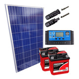 Kit Placa Solar 280w Controlador 10a Lcd Bateria 70ah