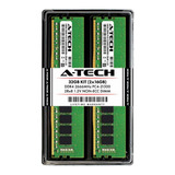 Memoria Ram 32gb A-tech Ddr4 2666mhz Kit (2 X 16gb) Pc4-21300 Non-ecc Unbuffered Dimm 288-pin 2rx8 1.2v Dual Rank Comput