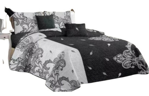  Cubrecamas / Cobija De Verano Quilt  King Negro/blanco