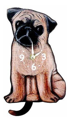 Reloj De Pared Con Péndulo Y Cola Que Se Balancea - Pug