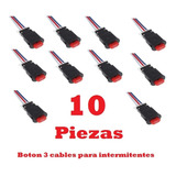 10pz Botón Switch Moto Interruptor Intermitentes 3 Cables