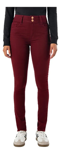 Pantalón Oggi Mujer Súper Skinny Vino Curve Up | Envío gratis