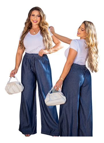 Calça Jeans Molinha Cintura Com Elastico Veste Gestante