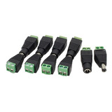 Conector Dc 12 Hembra Macho   2,1x5,mm Dc  Cctv 5 Pares