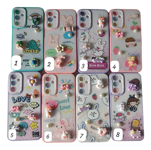 Funda Diseño 3d Aplique Kwaii Sam A12 A13 A04 A04e A14 A23