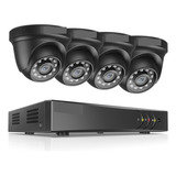 Dvr Cctv De 8 Canales H.265+ De 5 Mp, 4 Cámaras Domo Ir De 2