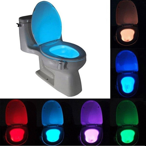 Luz Led Inodoro 8 Colores Rgb Baño Sensor Detecta Movimiento