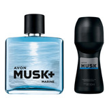 Perfume Musk Marine + Desodorante Avon - L a $22450