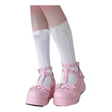 Zapatos Lolita Bowknot Dark Goth Punk Con Plataforma Loli