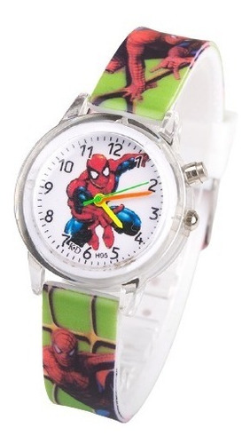 Reloj Spider Man Hombre Araña Infantil Con Luz Niño