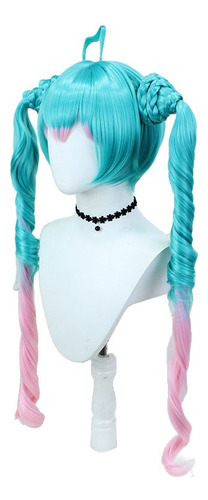 Vocaloid Hatsune Miku Halloween Cosplay Peluca Largo Pelo 