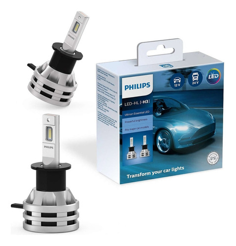 Kit Lamparas Cree Led H3 Philips 6500k 12v 24v 19w Disipador